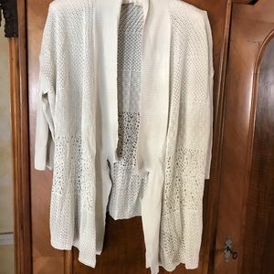 Loose knit open jacket Silk open knit design